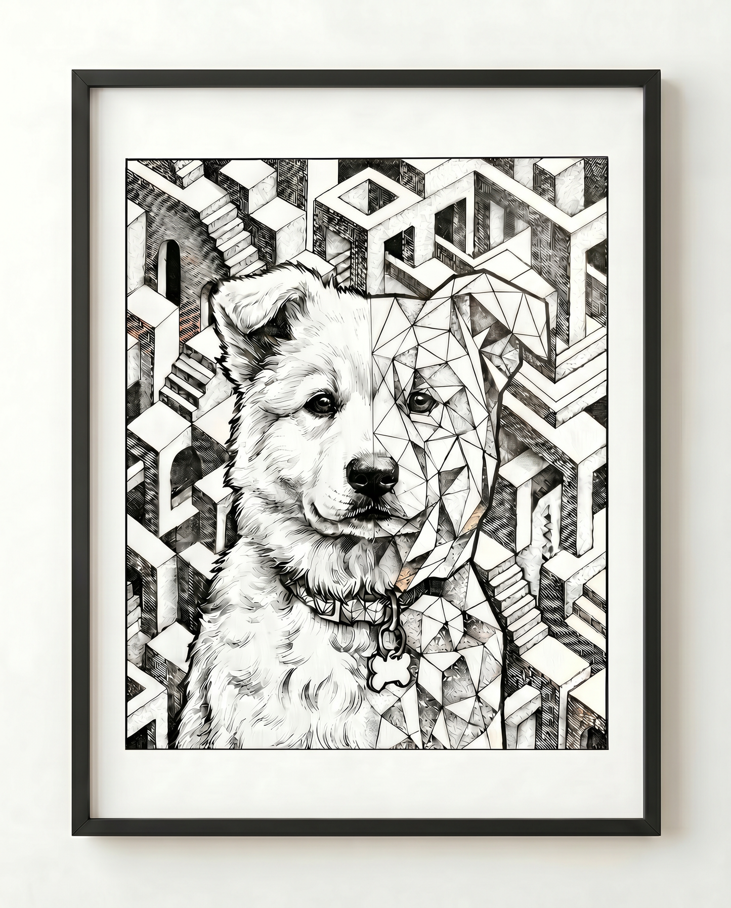 Huisdier in Escher stijl