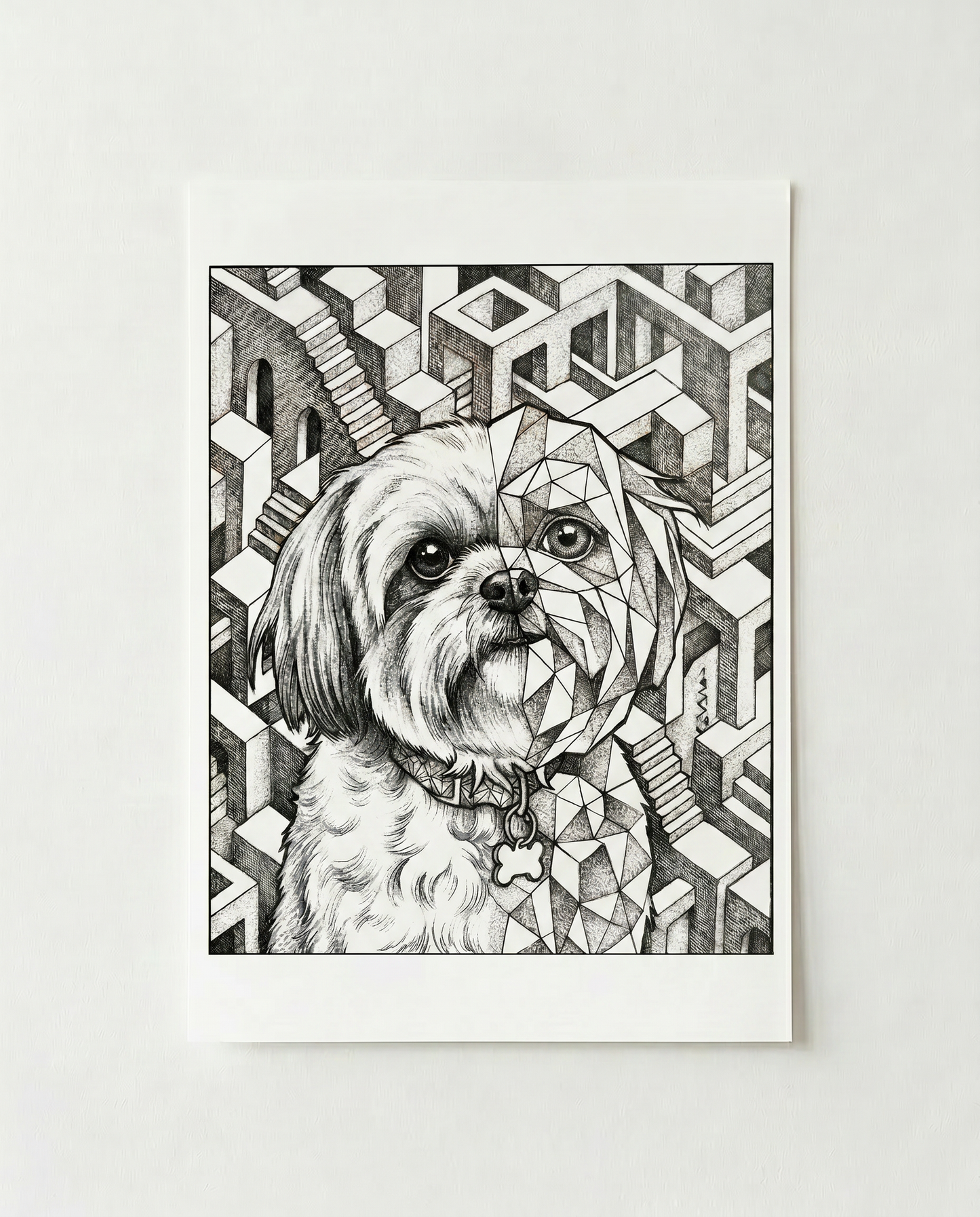 Huisdier in Escher stijl