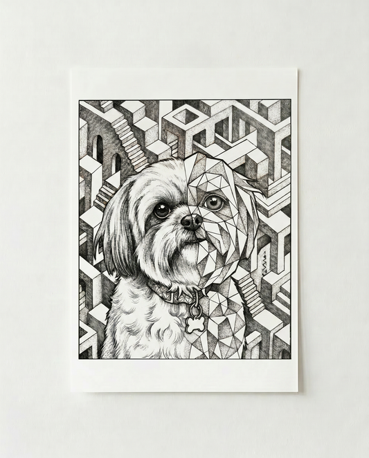 Huisdier in Escher stijl