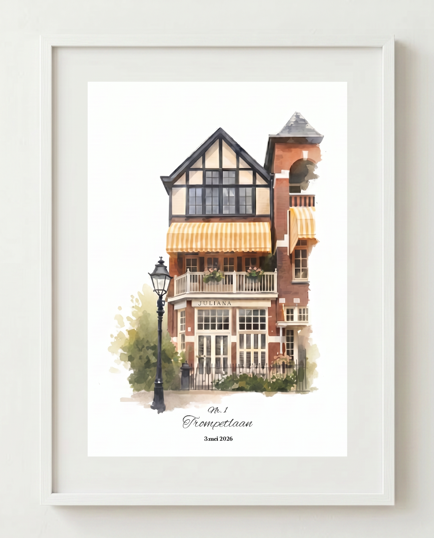 Huisportret Aquarel Minimalist