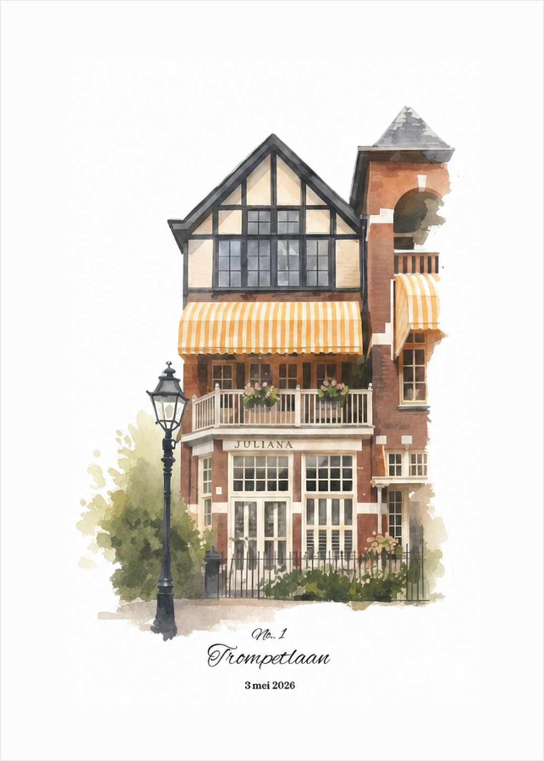 Huisportret Aquarel Minimalist