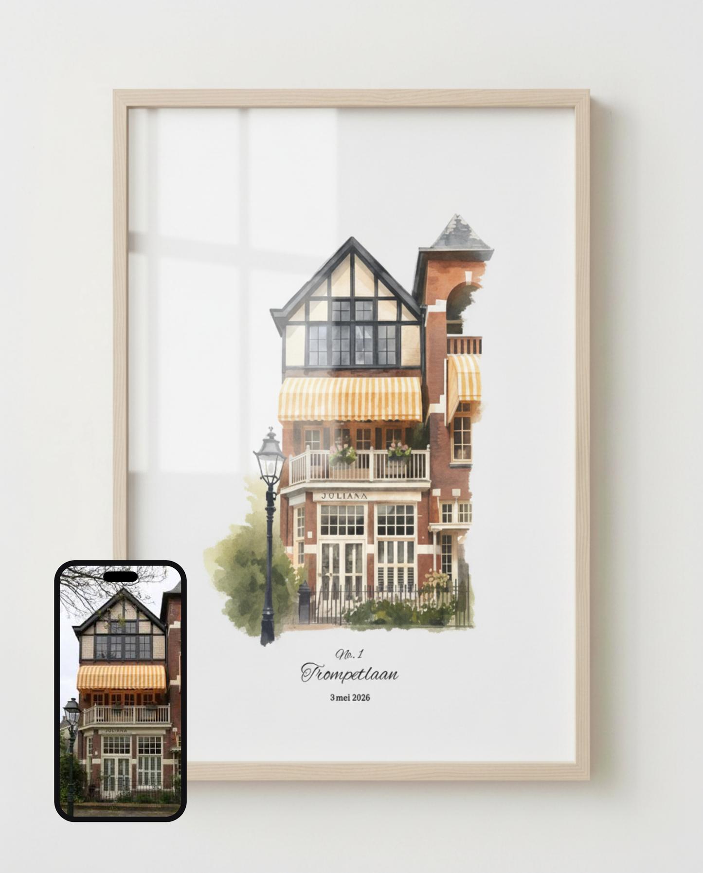 Huisportret Aquarel Minimalist